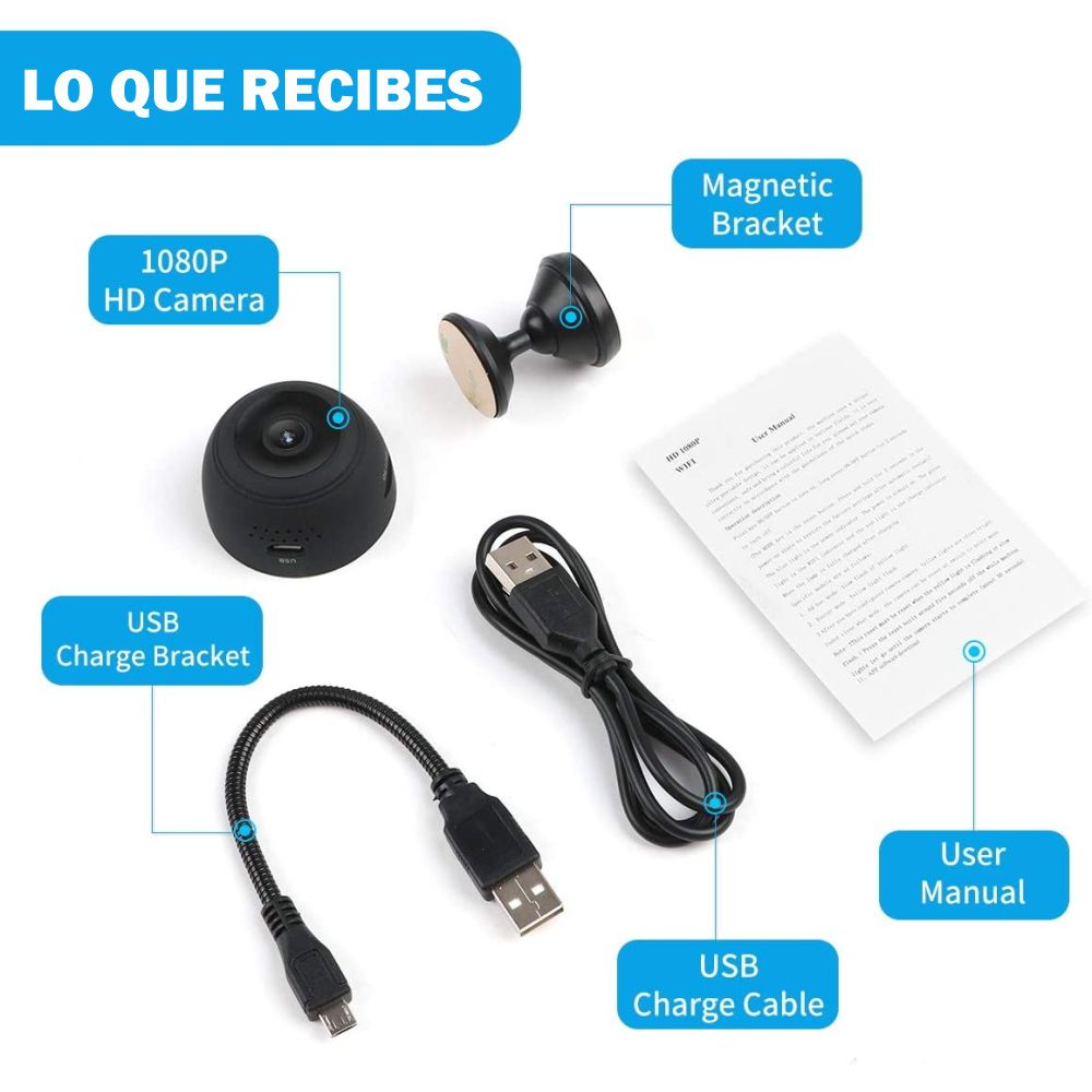 SpyLens 1080P: Mini Cámara Oculta Wifi