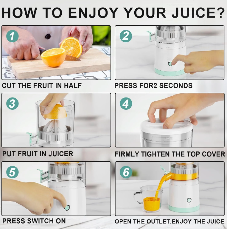 JuicyPro: Exprimidor Eléctrico portátil