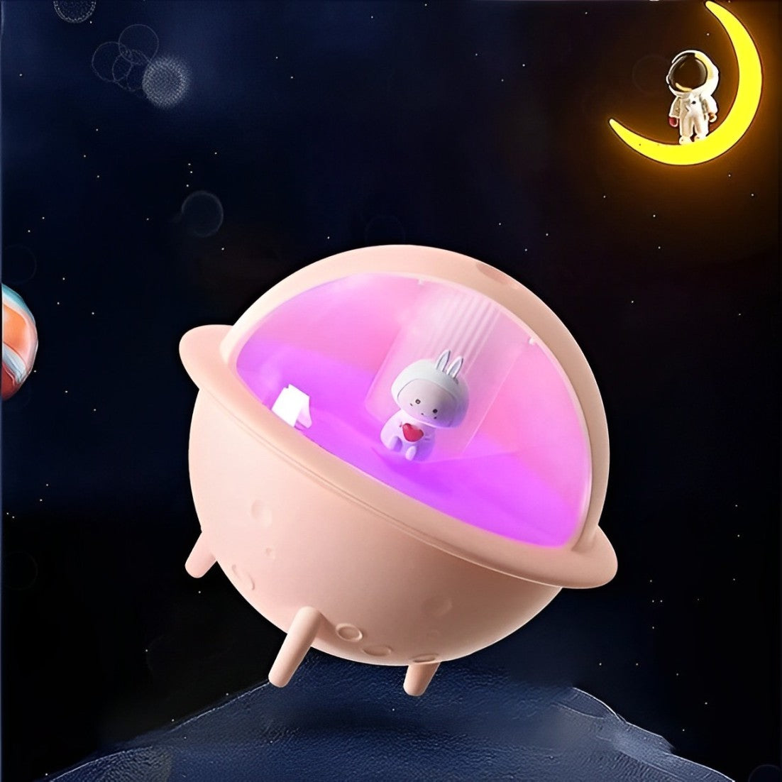 NebulaGlow: Lámpara Humidificador Planeta