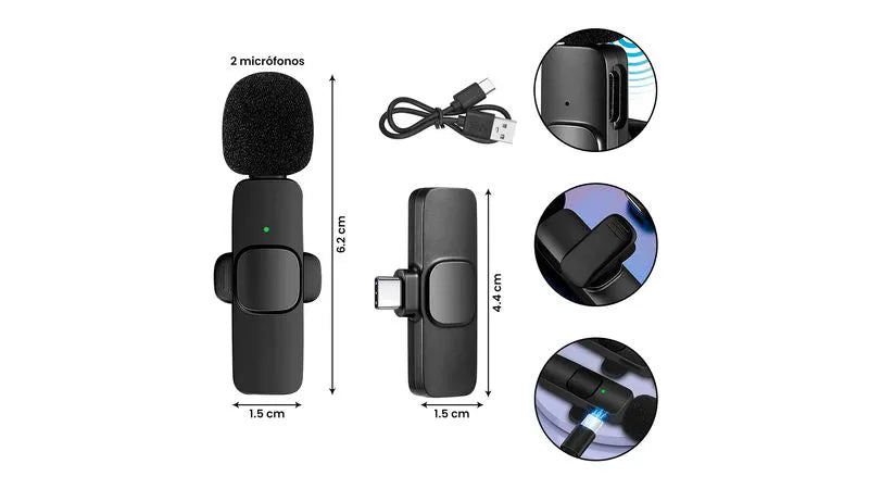 SoundWave K9: Mini Micrófonos Inalámbricos x2 Und