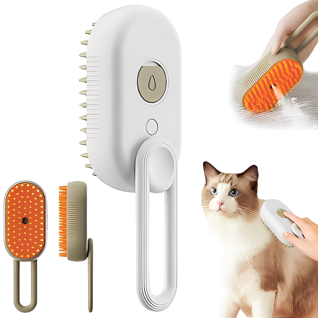 SteamPaw 3-in-1: Cepillo de Vapor para Mascotas