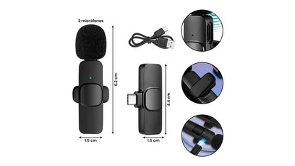 SoundWave K9: Mini Micrófonos Inalámbricos x2 Und
