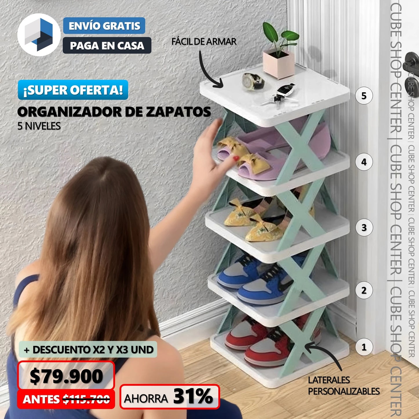 StepShoes: Organizador de zapatos 5 niveles