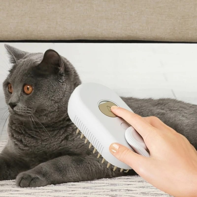 SteamPaw 3-in-1: Cepillo de Vapor para Mascotas